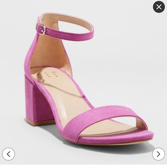fuschia block heels
